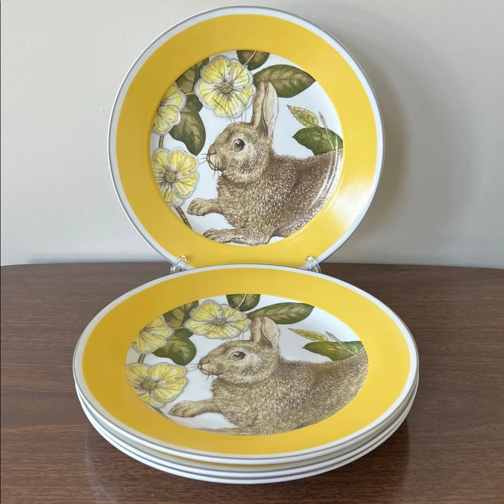 Williams Sonoma “Spring Bunny”🐇4 Plate Set